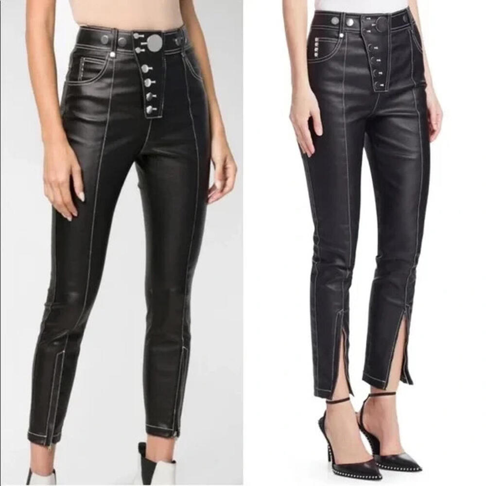 Alexander Wang High Waist Coated Leggings/Pants, Size 4, Retail $650.00 - Picture 1 of 7